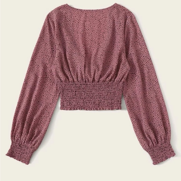 ❣️3/$30 SHEIN long sleeve dusty pink smocked blouse - large - Picture 2 of 4